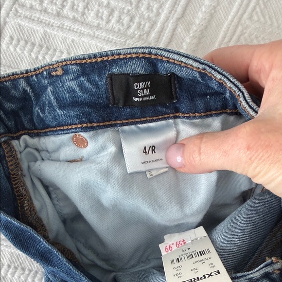 Express High Rise Blue Jeans - Picture 5 of 6